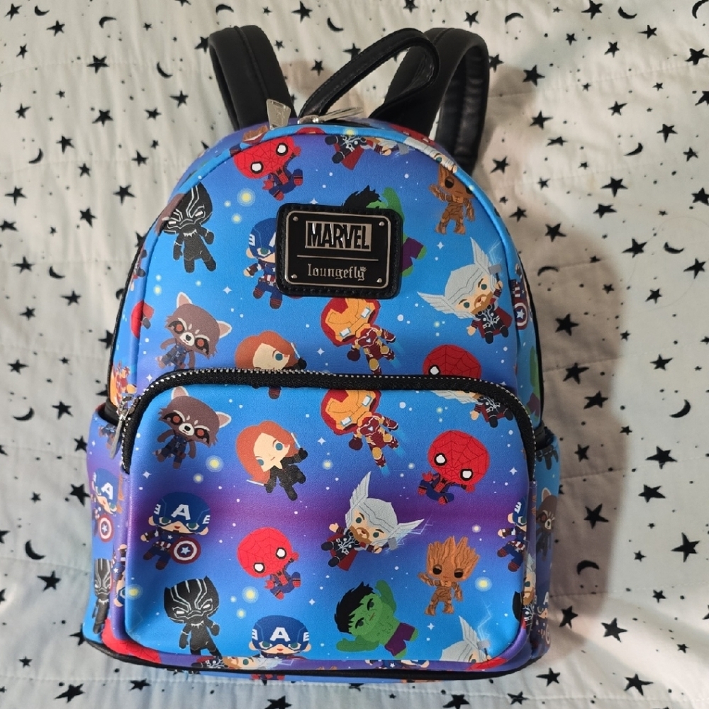 Loungefly Marvel Backpack - Blue with Black Details